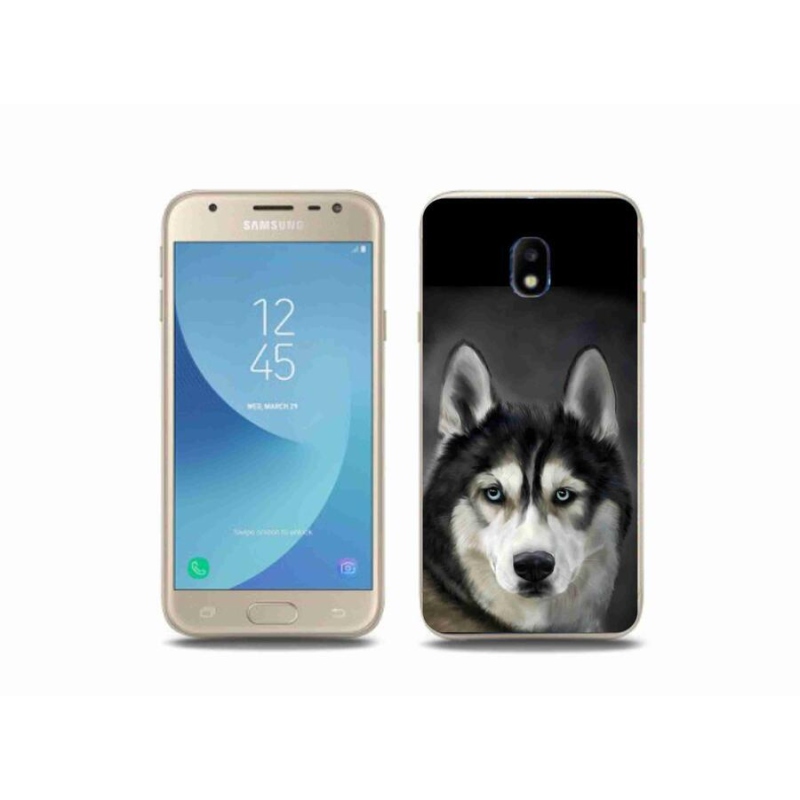 Gélový obal mmCase na mobil Samsung Galaxy J3 (2017) - husky