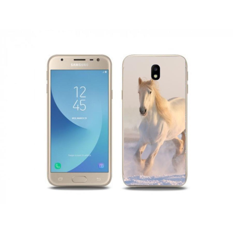 Gélový obal mmCase na mobil Samsung Galaxy J3 (2017) - kôň v snehu