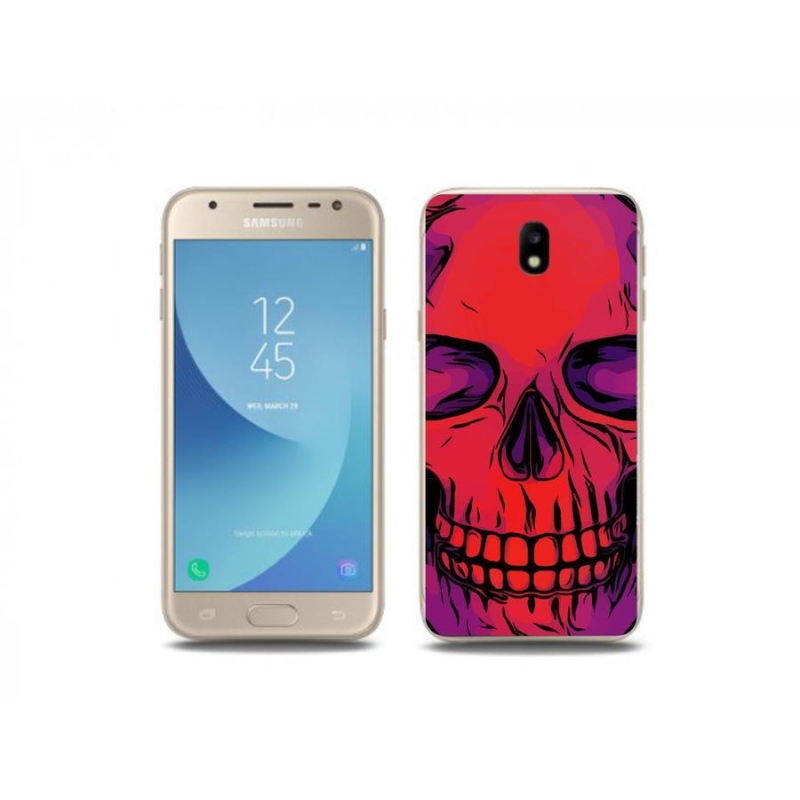 Gélový obal mmCase na mobil Samsung Galaxy J3 (2017) - lebka