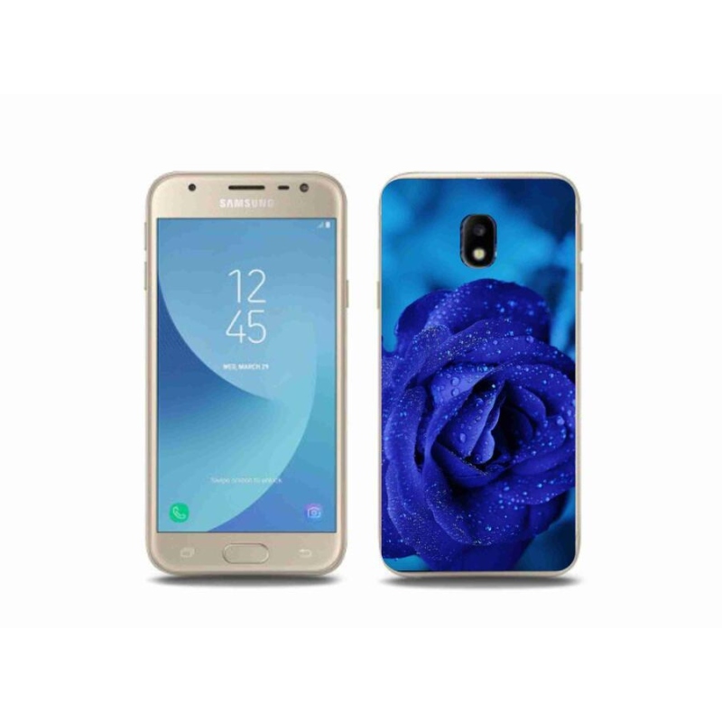 Gélový obal mmCase na mobil Samsung Galaxy J3 (2017) - modrá ruža