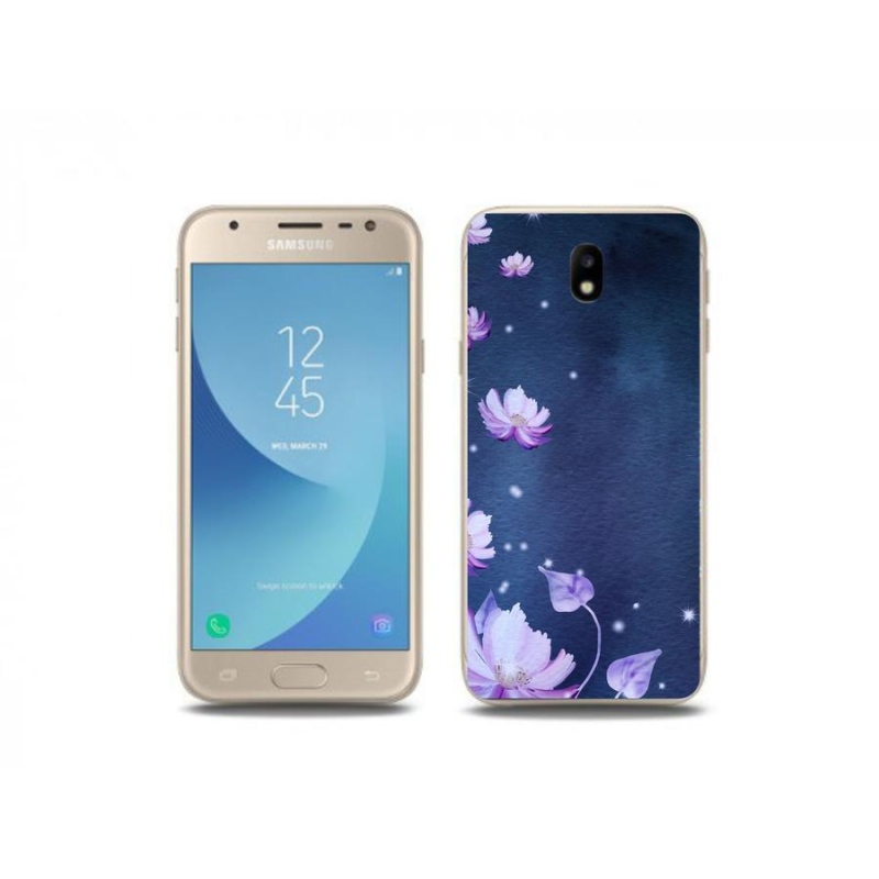 Gélový obal mmCase na mobil Samsung Galaxy J3 (2017) - padajúce kvety