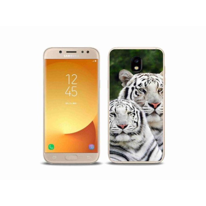 Gélový obal mmCase na mobil Samsung Galaxy J5 (2017) - bieli tigre