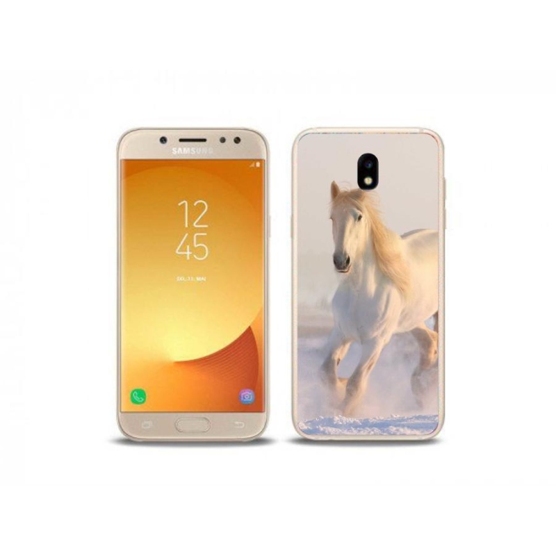 Gélový obal mmCase na mobil Samsung Galaxy J5 (2017) - kôň v snehu