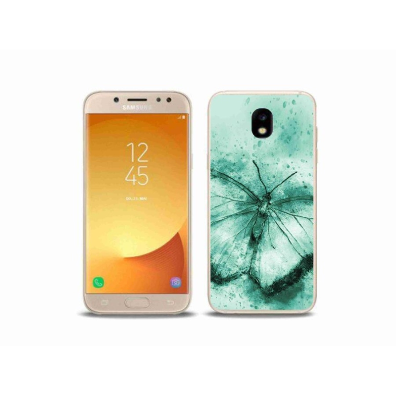 Gélový obal mmCase na mobil Samsung Galaxy J5 (2017) - zelený motýľ