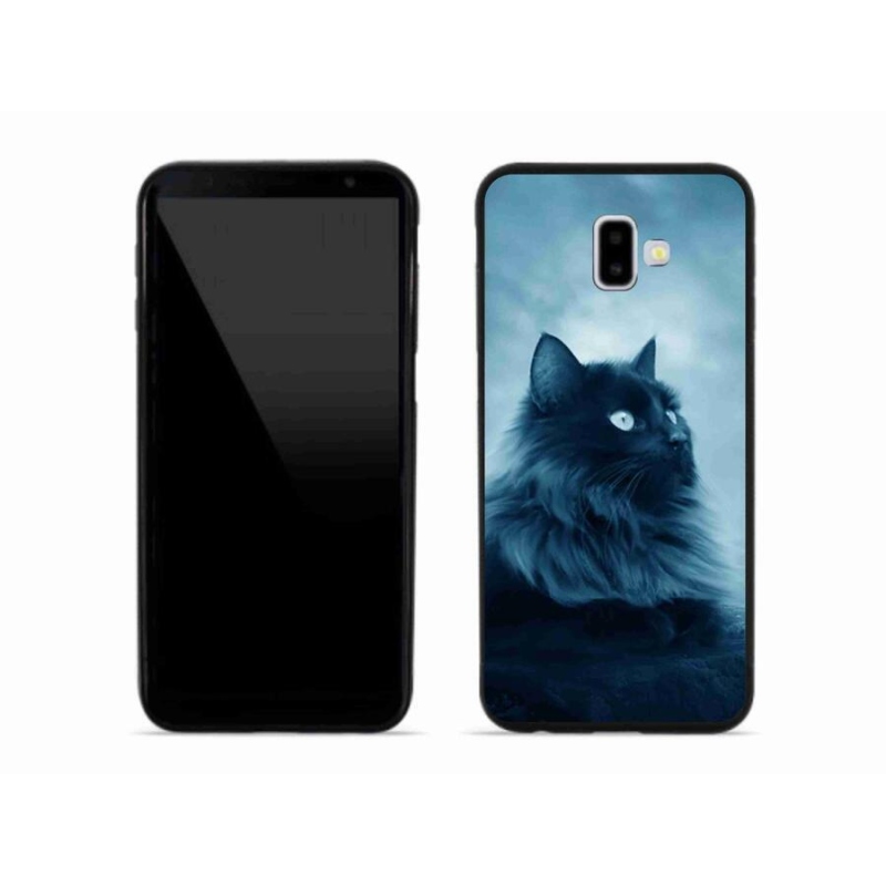 Gélový obal mmCase na mobil Samsung Galaxy J6 Plus - čierna mačka 1