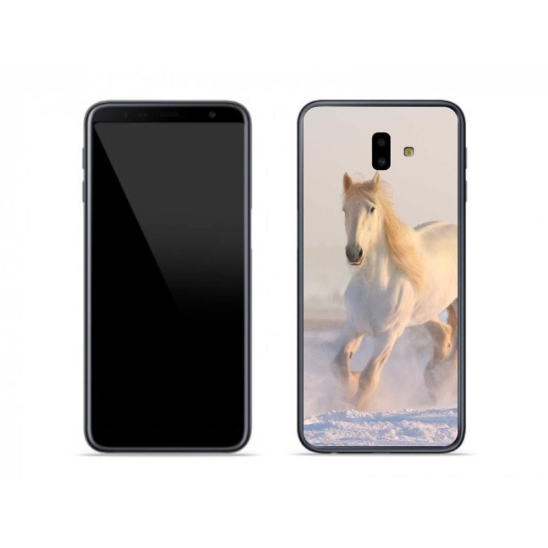 Gélový obal mmCase na mobil Samsung Galaxy J6 Plus - kôň v snehu