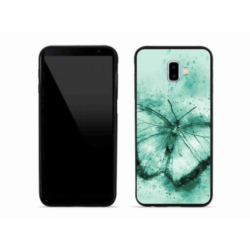 Gélový obal mmCase na mobil Samsung Galaxy J6 Plus - zelený motýľ