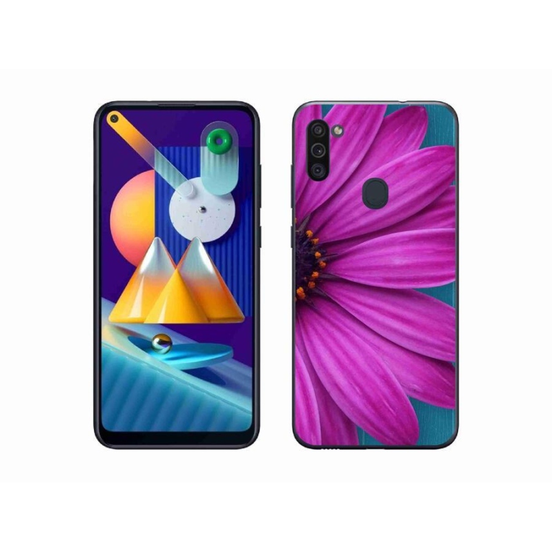 Gélový obal mmCase na mobil Samsung Galaxy M11 - fialová margaréta