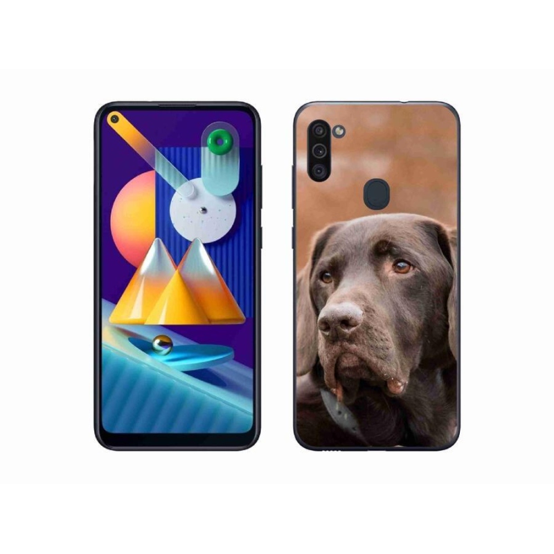 Gélový obal mmCase na mobil Samsung Galaxy M11 - hnedý labrador