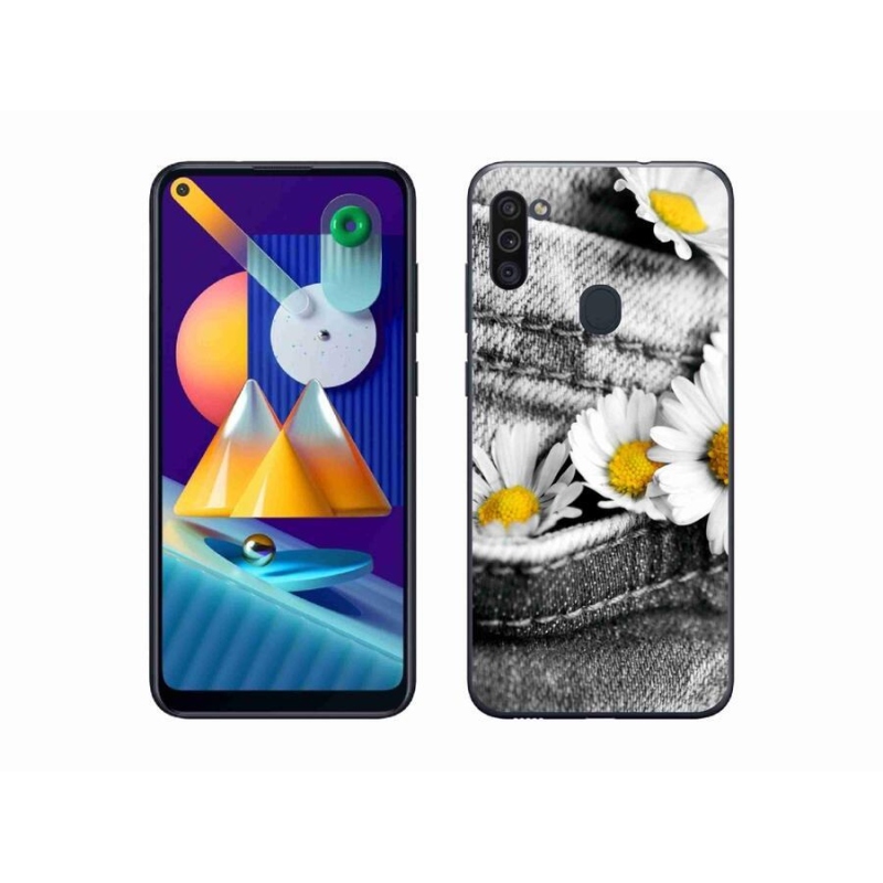 Gélový obal mmCase na mobil Samsung Galaxy M11 - margaréty