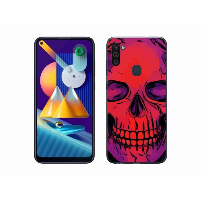 Gélový obal mmCase na mobil Samsung Galaxy M11 - lebka