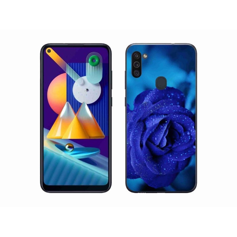 Gélový obal mmCase na mobil Samsung Galaxy M11 - modrá ruža