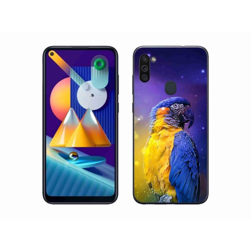 Gélový obal mmCase na mobil Samsung Galaxy M11 - papagáj ara 1