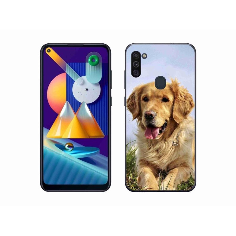 Gélový obal mmCase na mobil Samsung Galaxy M11 - zlatý retriever