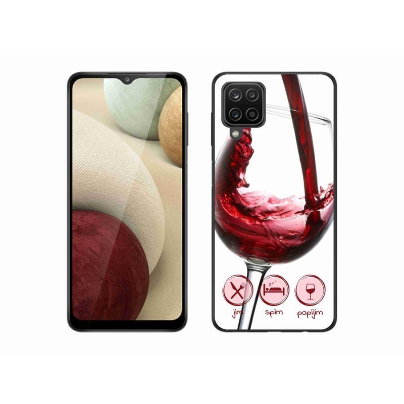 Gélový obal mmCase na mobil Samsung Galaxy M12 - pohárik vína červené