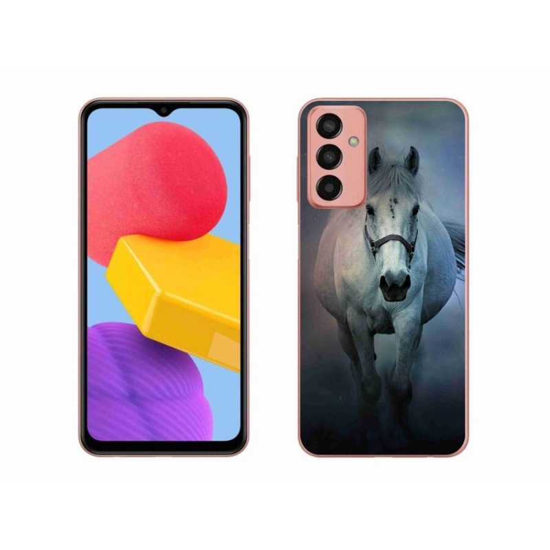 Gélový obal mmCase na mobil Samsung Galaxy M13 - bežiaci biely kôň