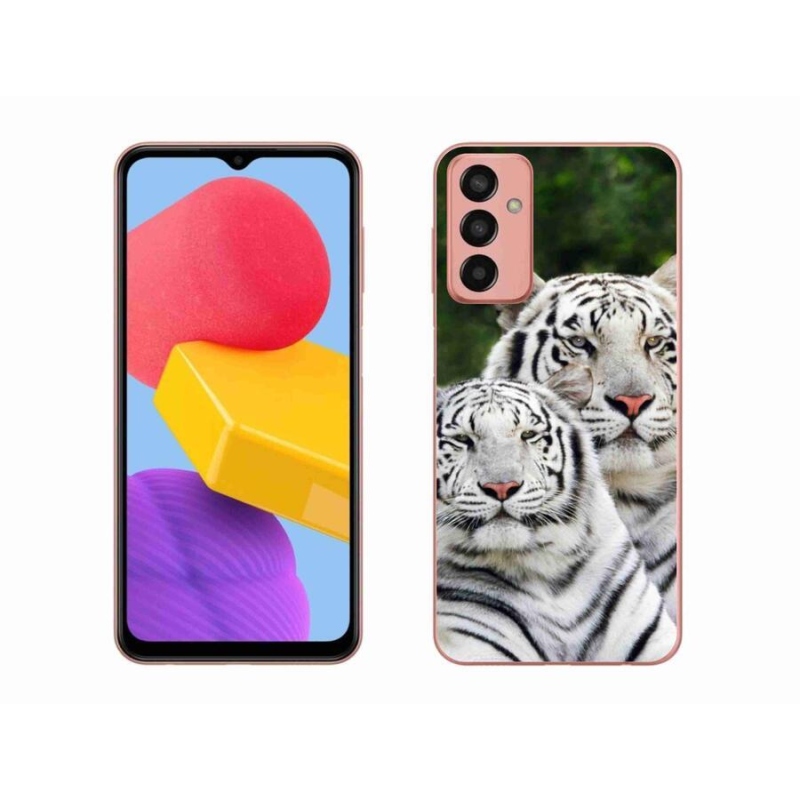 Gélový obal mmCase na mobil Samsung Galaxy M13 - bieli tigre