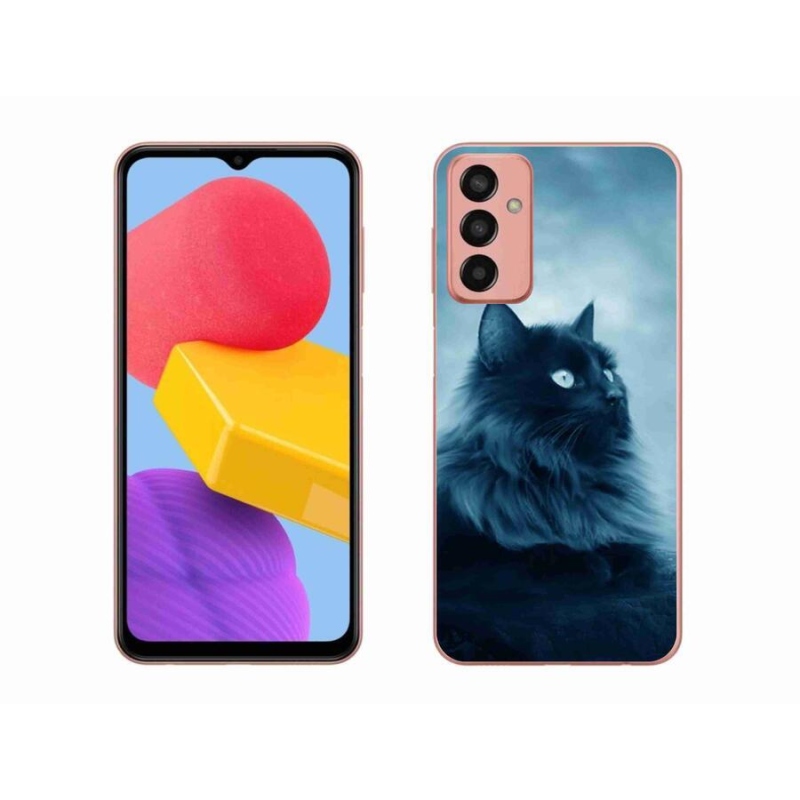 Gélový obal mmCase na mobil Samsung Galaxy M13 - čierna mačka 1