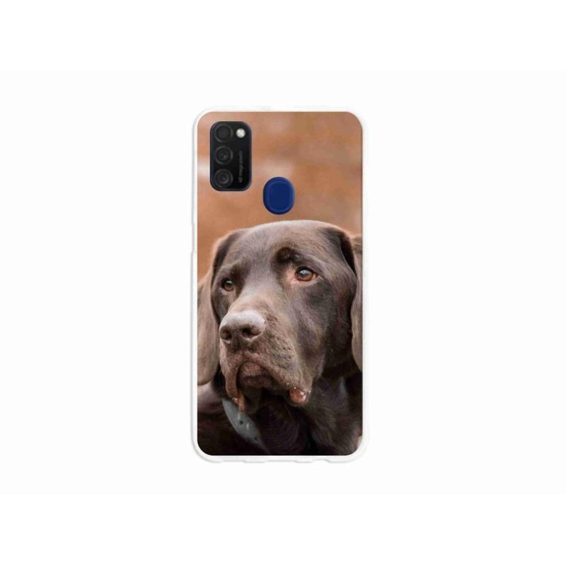 Gélový obal mmCase na mobil Samsung Galaxy M21 - hnedý labrador