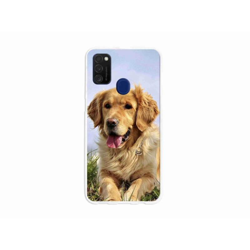 Gélový obal mmCase na mobil Samsung Galaxy M21 - zlatý retriever