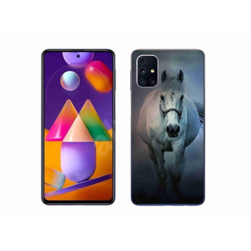 Gélový obal mmCase na mobil Samsung Galaxy M31s - bežiaci biely kôň