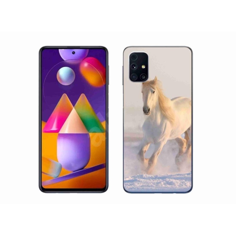 Gélový obal mmCase na mobil Samsung Galaxy M31s - kôň v snehu