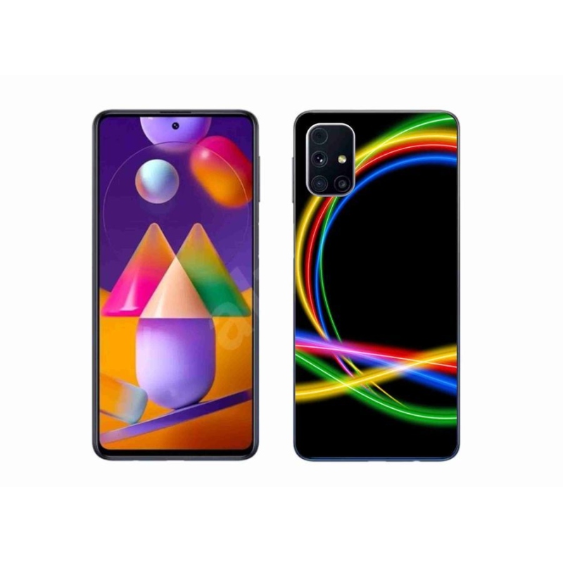 Gélový obal mmCase na mobil Samsung Galaxy M31s - neónové kruhy