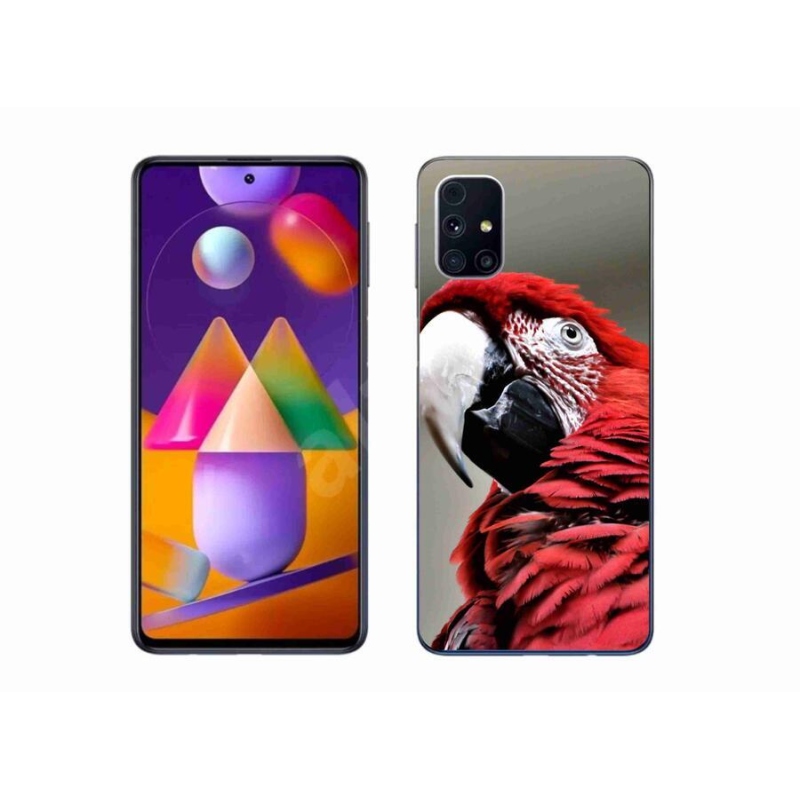 Gélový obal mmCase na mobil Samsung Galaxy M31s - papagáj ara červený