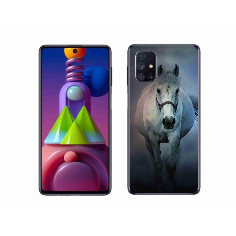 Gélový obal mmCase na mobil Samsung Galaxy M51 - bežiaci biely kôň