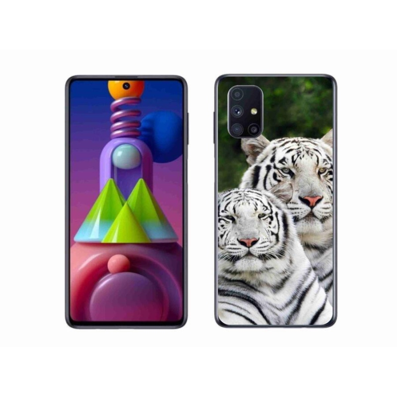 Gélový obal mmCase na mobil Samsung Galaxy M51 - bieli tigre