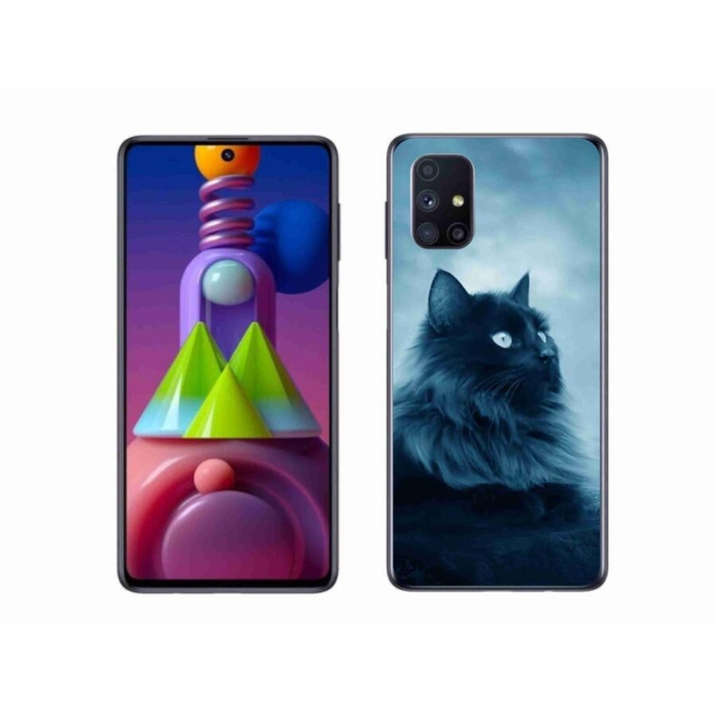 Gélový obal mmCase na mobil Samsung Galaxy M51 - čierna mačka 1