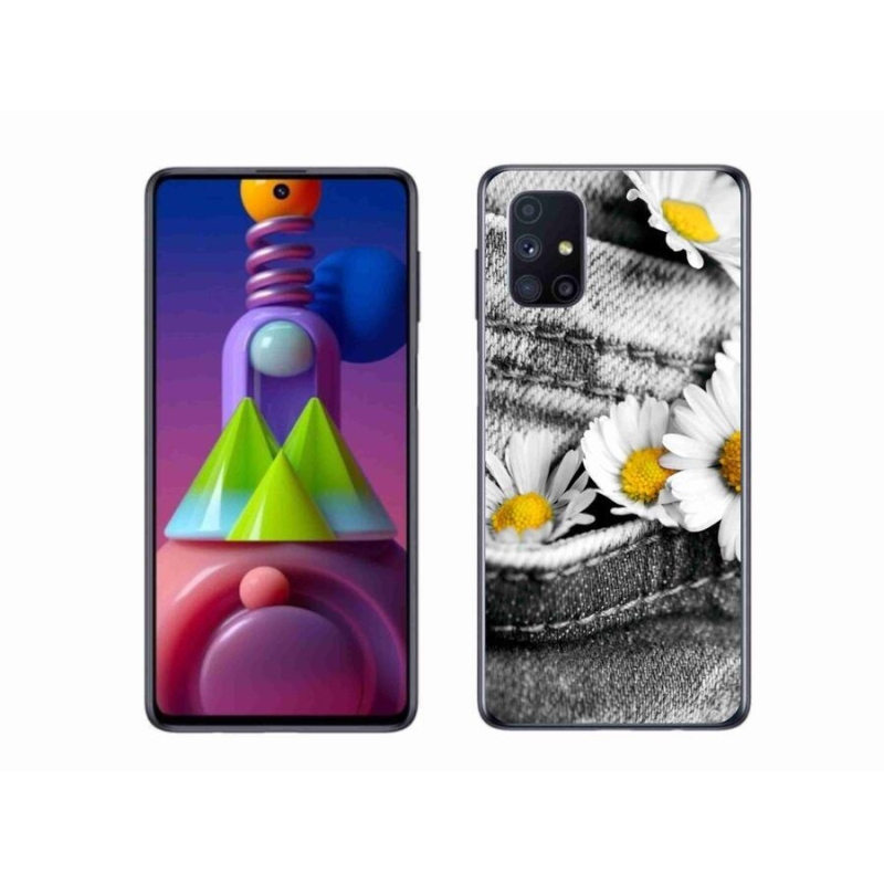 Gélový obal mmCase na mobil Samsung Galaxy M51 - margaréty