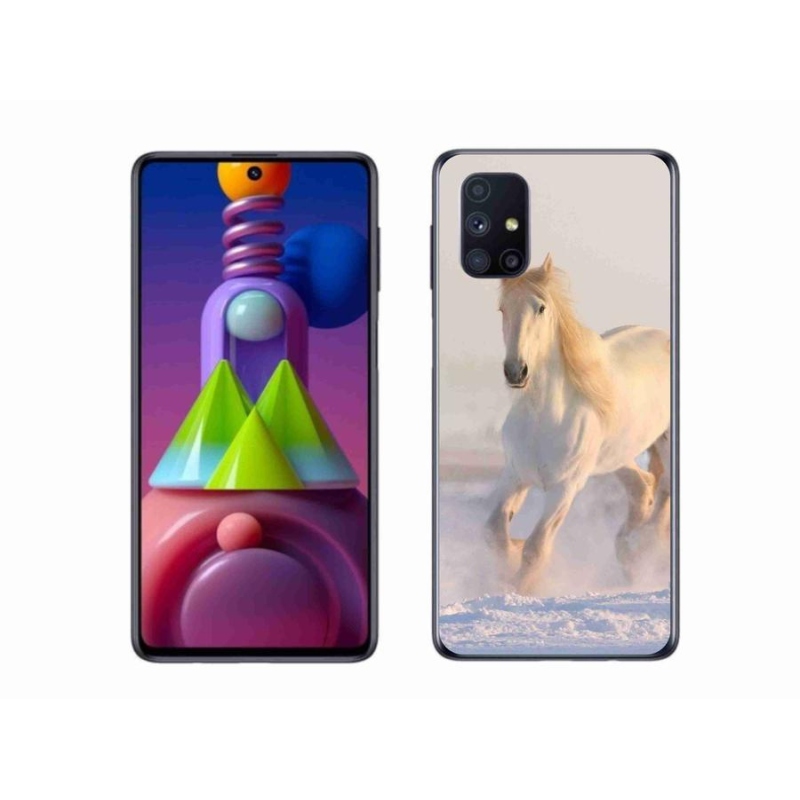 Gélový obal mmCase na mobil Samsung Galaxy M51 - kôň v snehu