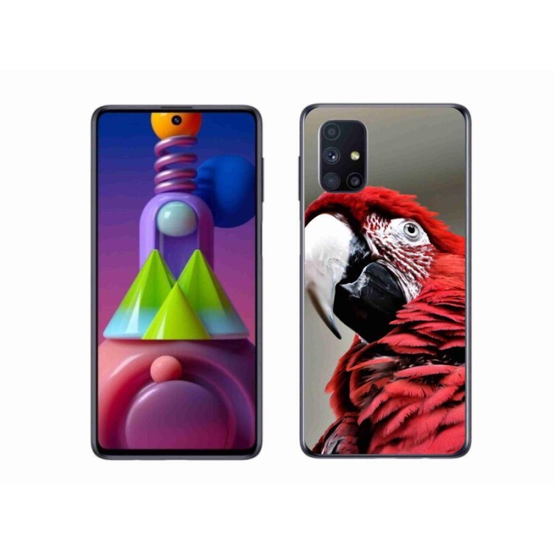 Gélový obal mmCase na mobil Samsung Galaxy M51 - papagáj ara červený