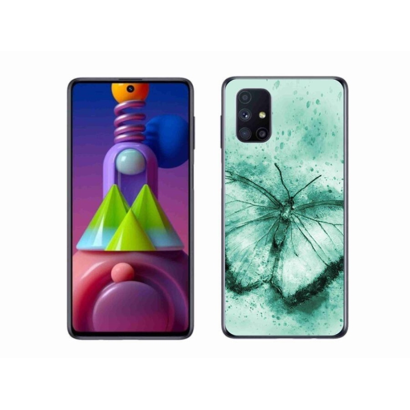 Gélový obal mmCase na mobil Samsung Galaxy M51 - zelený motýľ