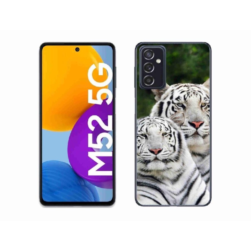 Gélový obal mmCase na mobil Samsung Galaxy M52 5G - bieli tigre