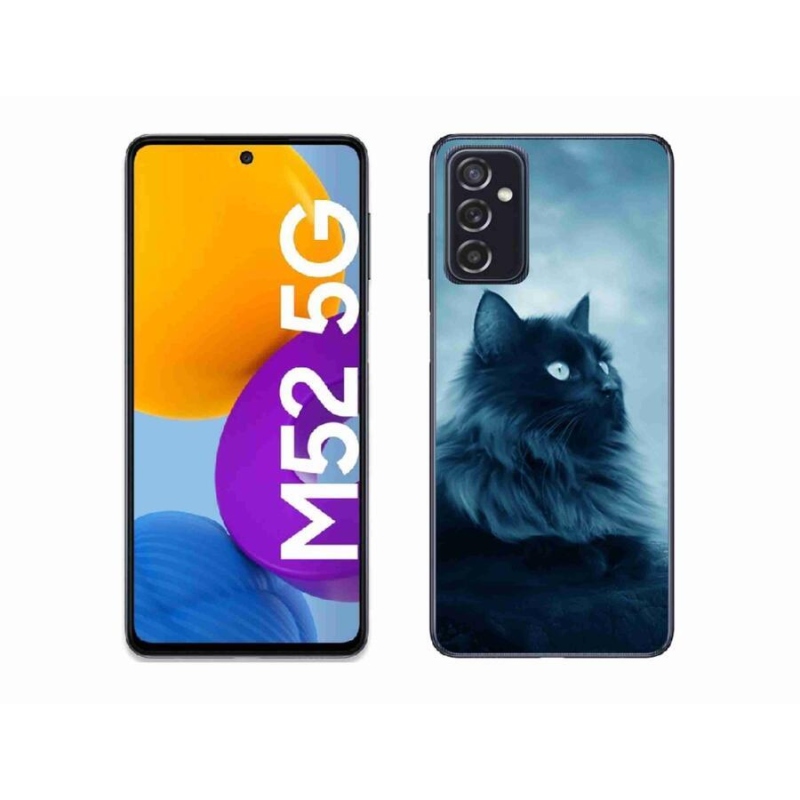 Gélový obal mmCase na mobil Samsung Galaxy M52 5G - čierna mačka 1