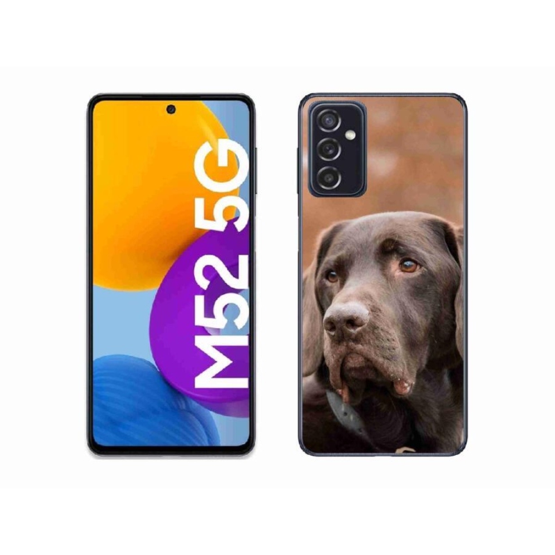 Gélový obal mmCase na mobil Samsung Galaxy M52 5G - hnedý labrador