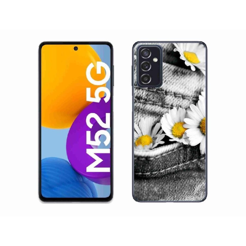 Gélový obal mmCase na mobil Samsung Galaxy M52 5G - margaréty