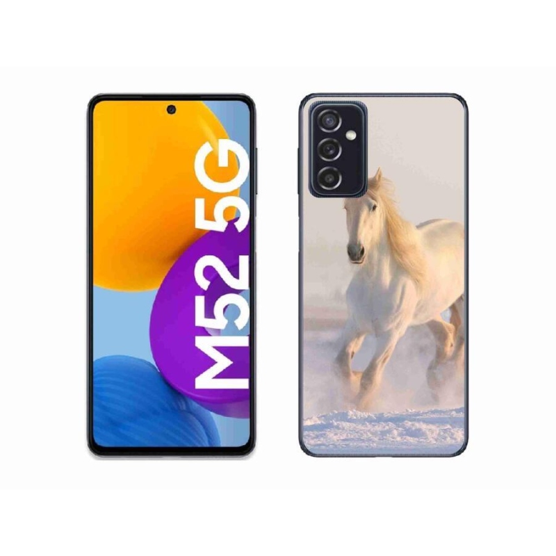 Gélový obal mmCase na mobil Samsung Galaxy M52 5G - kôň v snehu