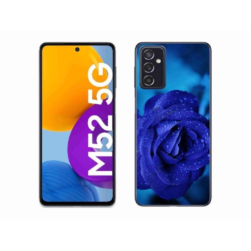 Gélový obal mmCase na mobil Samsung Galaxy M52 5G - modrá ruža