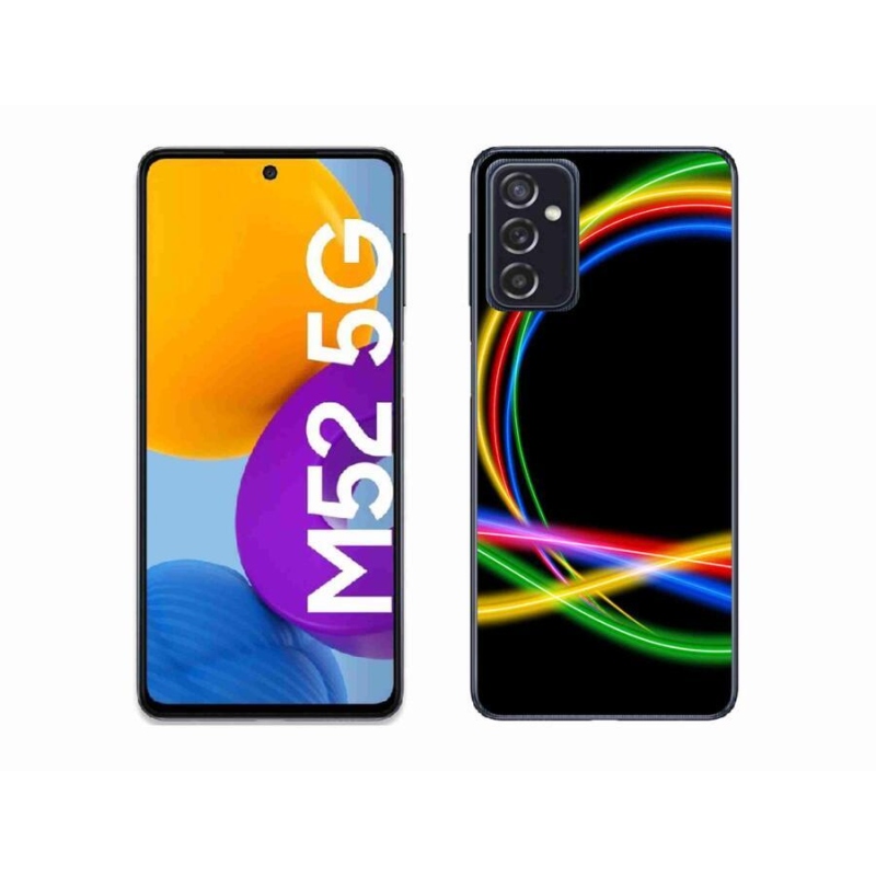 Gélový obal mmCase na mobil Samsung Galaxy M52 5G - neónové kruhy