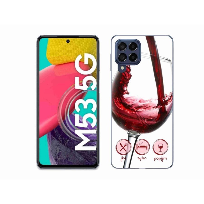 Gélový obal mmCase na mobil Samsung Galaxy M53 5G - pohár vína červené