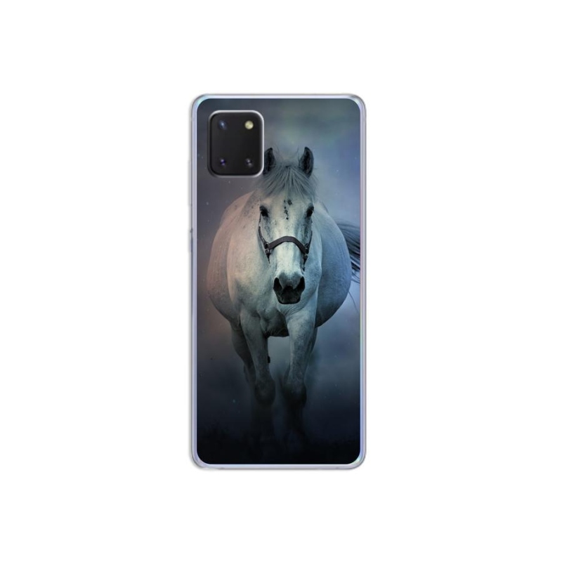 Gélový obal mmCase na mobil Samsung Galaxy Note 10 Lite - bežiaci biely kôň