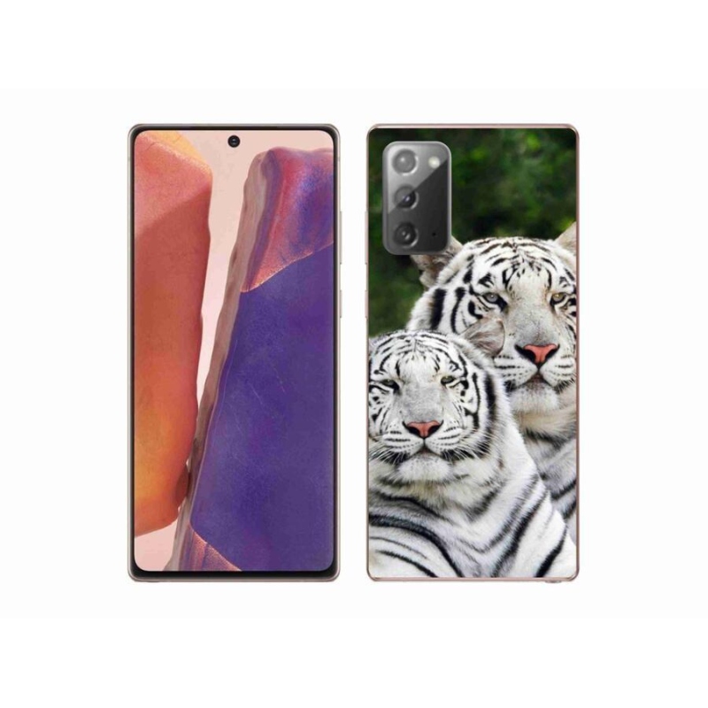 Gélový obal mmCase na mobil Samsung Galaxy Note 20 / Note 20 5G - bieli tigre