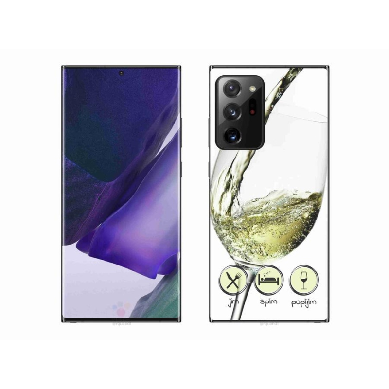 Gélový obal mmCase na mobil Samsung Galaxy Note 20 Ultra - pohárik vína biele