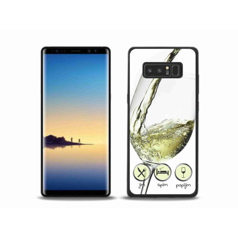 Gélový obal mmCase na mobil Samsung Galaxy Note 8 - pohárik vína biele