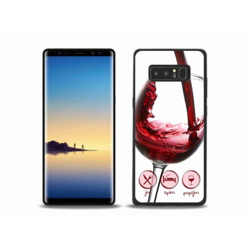 Gélový obal mmCase na mobil Samsung Galaxy Note 8 - pohárik vína červené