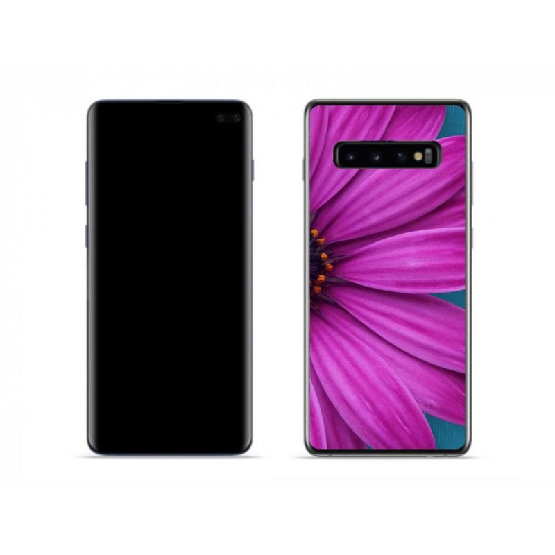 Gélový obal mmCase na mobil Samsung Galaxy S10 - fialová margaréta