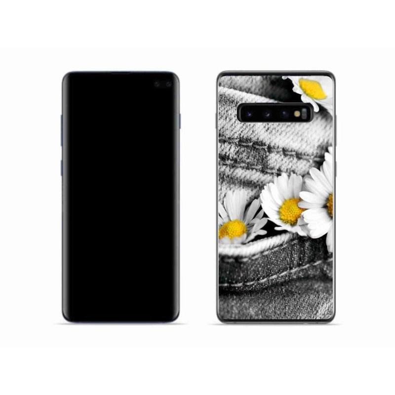 Gélový obal mmCase na mobil Samsung Galaxy S10 - margaréty